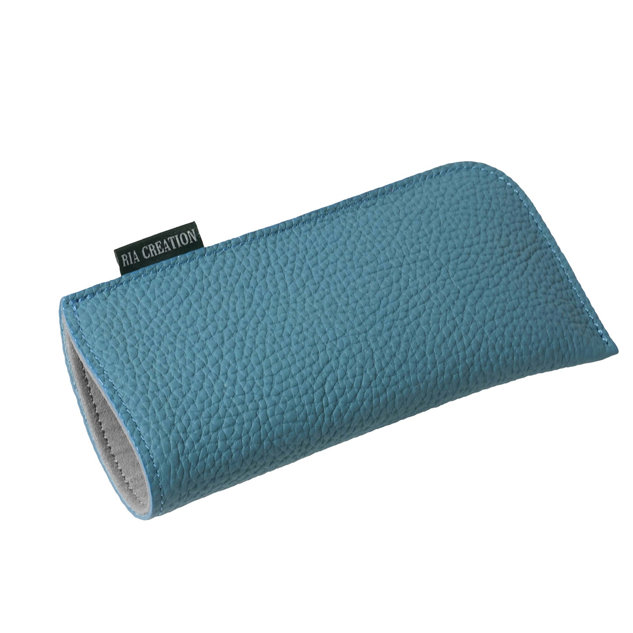 ドイツシュリンク シワ有り ショルダー部位使用 本革 ソフト 小さめ メガネケース　ジーンブルー