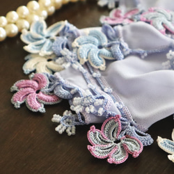 [Resale] OYA crochet chiffon shawl [WINDMILL] Pale Iris 第2張的照片
