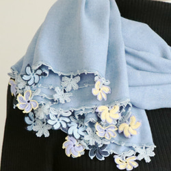 [Made to order] OYA pashmina shawl [WINDMILL] Winter sky 第2張的照片