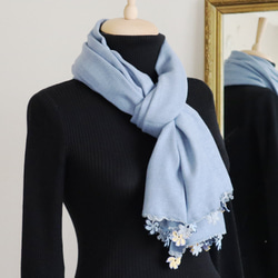 [Made to order] OYA pashmina shawl [WINDMILL] Winter sky 第4張的照片