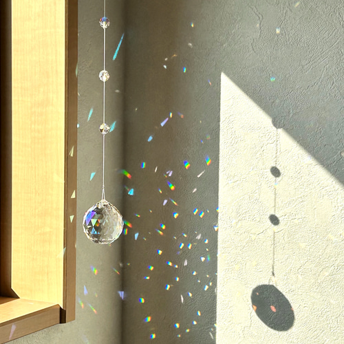 40mmオーロラ＊Simple drop］長さが選べるサンキャッチャー
