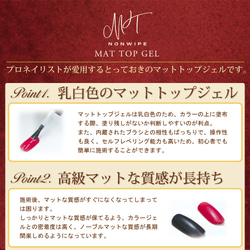 新極上マット感！　プロ仕様・最高級　マットトップジェル　15ml 4枚目の画像