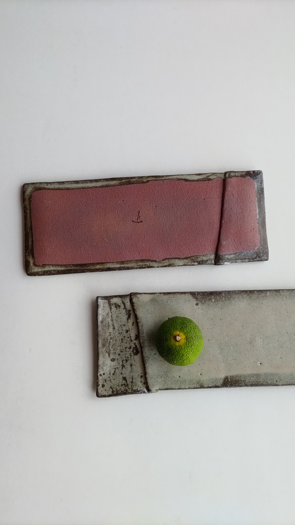 マット灰釉長方形皿 5枚目の画像