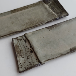 マット灰釉長方形皿 3枚目の画像