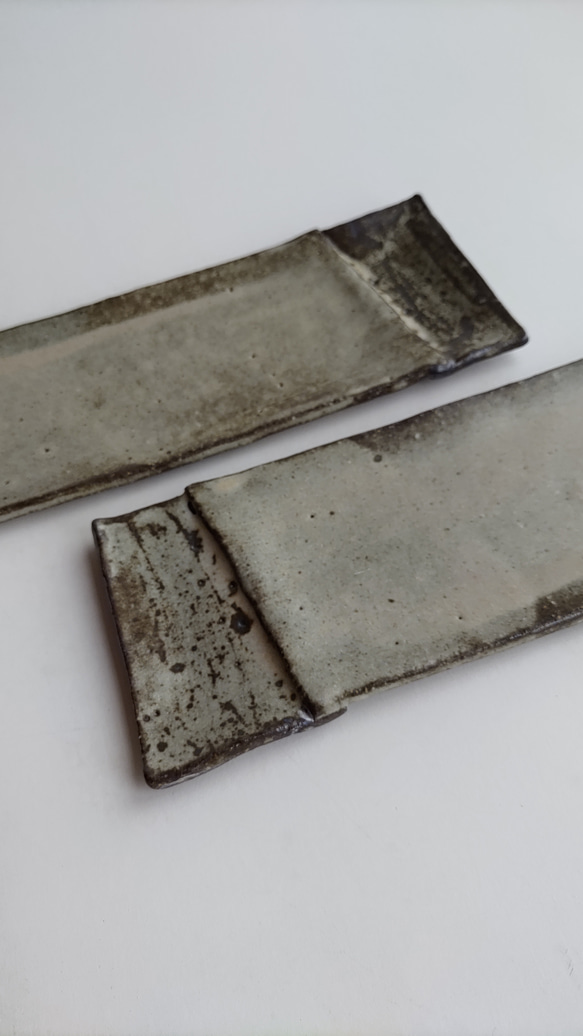 マット灰釉長方形皿 3枚目の画像