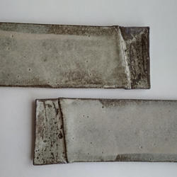 マット灰釉長方形皿 2枚目の画像