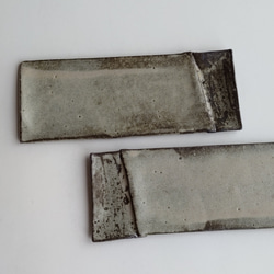 マット灰釉長方形皿 4枚目の画像