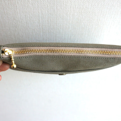 小さくて可愛い帆布 サコッシュ(S)浜松帆布グレーベージュ 6枚目の画像