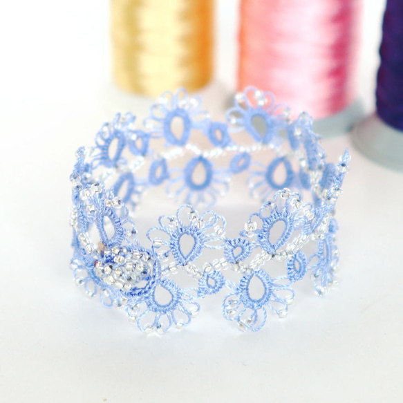 OYA Tatting lace Bracelet [LACE] Blue Moon 第1張的照片