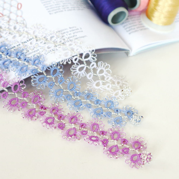 OYA Tatting lace Bracelet [LACE] Blue Moon 第2張的照片