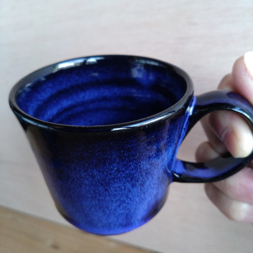 【おまけ付】 No38 青釉コーヒーカップ&ソーサー（中） ティーカップ 越智製陶 工芸品