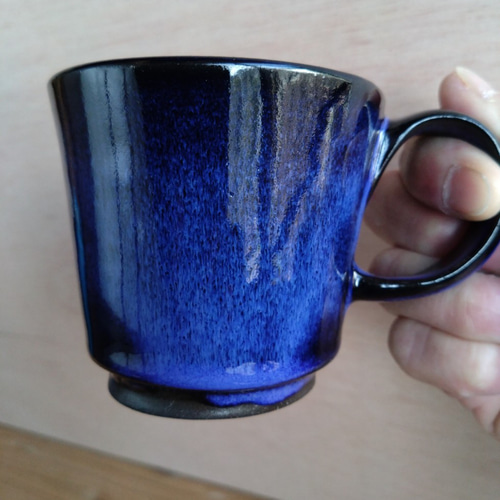 No38 青釉コーヒーカップ&ソーサー（中） ティーカップ 越智製陶所