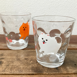 新作限定】ポメラニアン さくらんぼ グラス ☆ ドット ガラスコップ