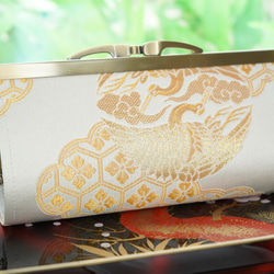 桜と藤の真っ赤なポーチ＊金襴織物の和風ポーチ ポーチ OVERLAY