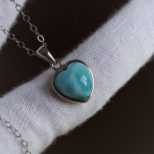 １０日まで激安セール　高品質　ラリマーハート　ペンダントトップ 選択型 ラリマー10（ハート） S925ロジウム ペンダントトップ