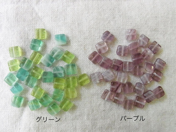 チェコガラス　スクエア　(30pcs) 2枚目の画像