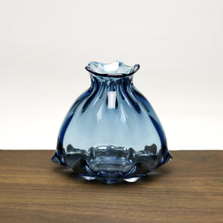 再販】流れるターコイズブルーが美しいガラス壁掛け花瓶 花入れ