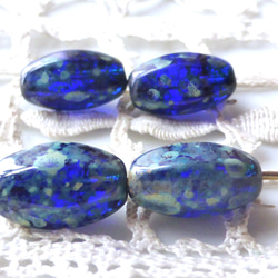 ブルーターコイズ　チェコビーズCzech Glass Beads４個 1枚目の画像