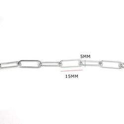 【まとめ割引対象商品】【5M】5*15mmハンドメイドLinkニッケルフリーシルバー真鍮チェーン NF / UCG20 5枚目の画像