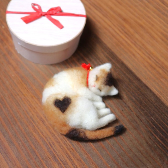 送料400円★小箱ねこ　ぷりん♥Φ10cm 7枚目の画像