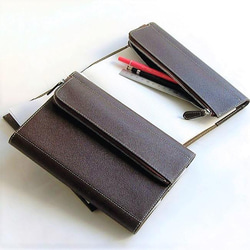 【刻印可】筆記用具も一緒に持ち歩ける　A５サイズ対応ノートカバー　エンボス　MH1275 4枚目の画像