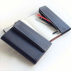 【刻印可】筆記用具も一緒に持ち歩ける　A５サイズ対応ノートカバー　エンボス　MH1275 5枚目の画像