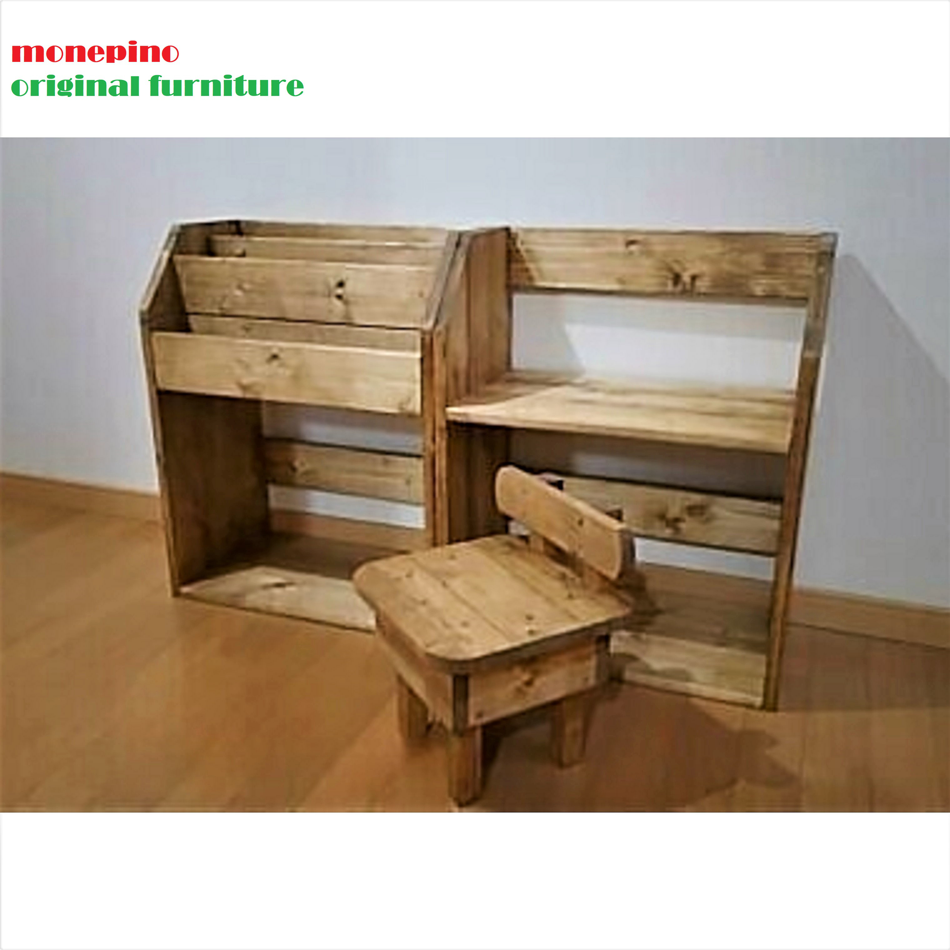 ★送料無料★  高品質ワックス仕上げ　ミニデビッグ　絵本棚D・シェルフD・チャイルドチェアD