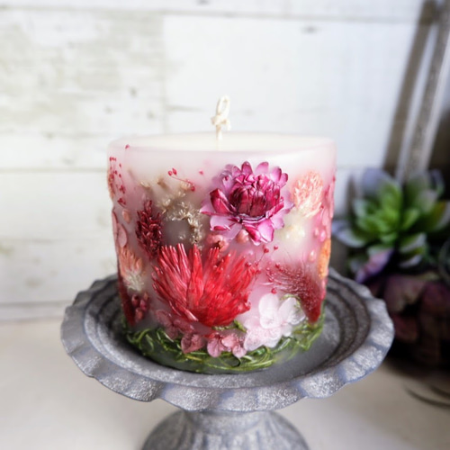 ローズ＊W 3Dボタニカルキャンドル キャンドル・キャンドルホルダー