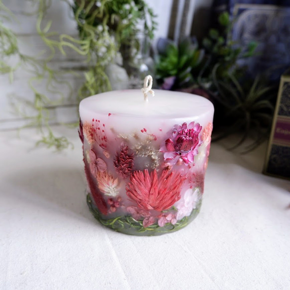 ローズ＊W 3Dボタニカルキャンドル キャンドル・キャンドルホルダー