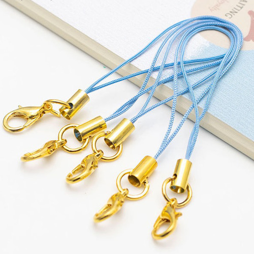 ストラップ紐 キーホルダー 4本 カニカン付き 金具 丸カン ストラップ 