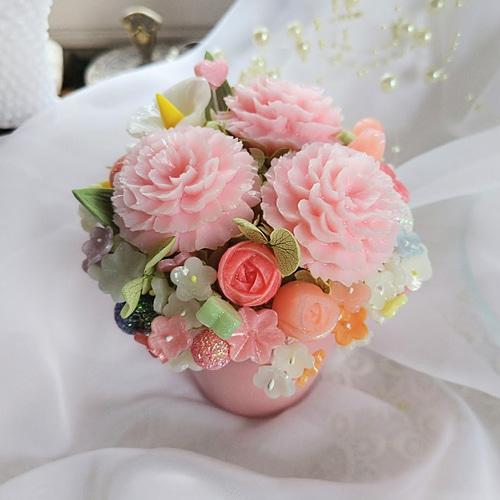 石鹸のカーネーションで香りのギフト～ソープカービング/石鹸彫刻/母の