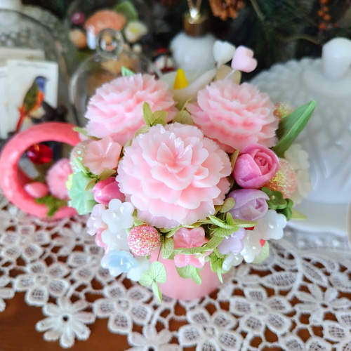 石鹸のカーネーションで香りのギフト～ソープカービング/石鹸彫刻/母の