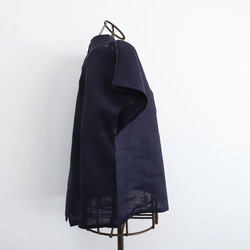 亞麻上衣優雅♪瓶頸上衣<Julia>海軍藍M尺寸 第10張的照片