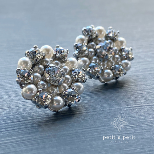 プラチナ900 フラワー ダイヤモンドピアス 0.36ct Pt900 花