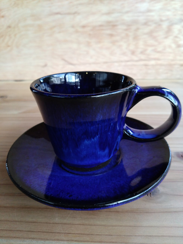 No31 青釉コーヒーカップ&ソーサー（小） ティーカップ 越智製陶所