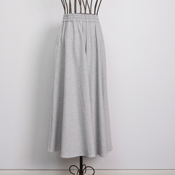 やわらか裏毛パイル素材 コットン スウェット フレアマキシスカート　グレー　0086Grey 16枚目の画像