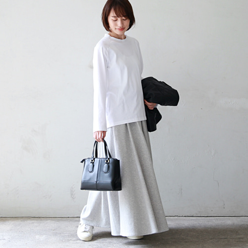 やわらか裏毛パイル素材 コットン スウェットマキシスカート