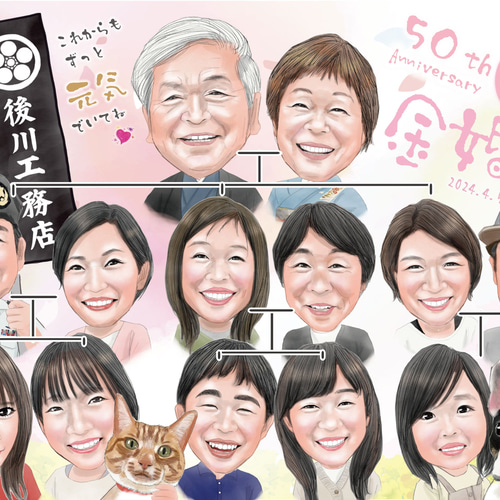 ずっと飾ってもらえるオリジナル 似顔絵スタンド【似顔絵