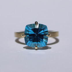 Blue Topaz, cushion concave / K10, K18, PT900 6枚目の画像