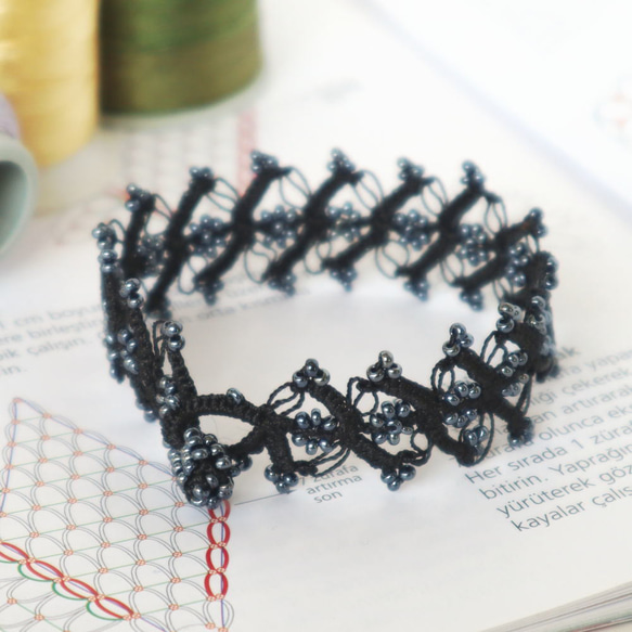 OYA crochet bracelet [DAIAMOND] Smoky Black 第1張的照片