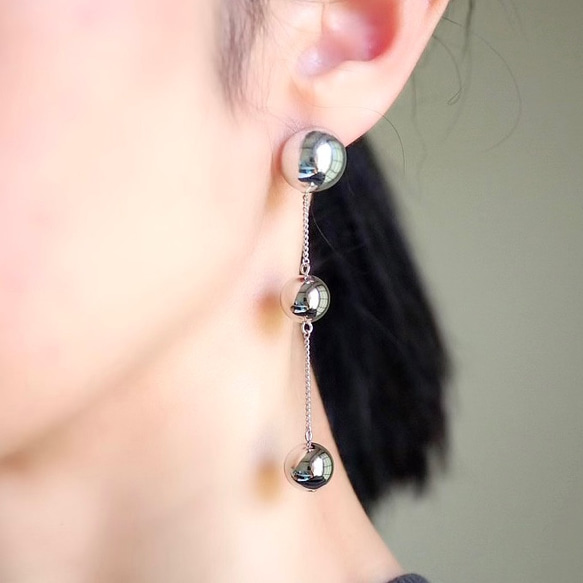 大人気✧︎シルバーボールチェーンピアス/イヤリング サージカル