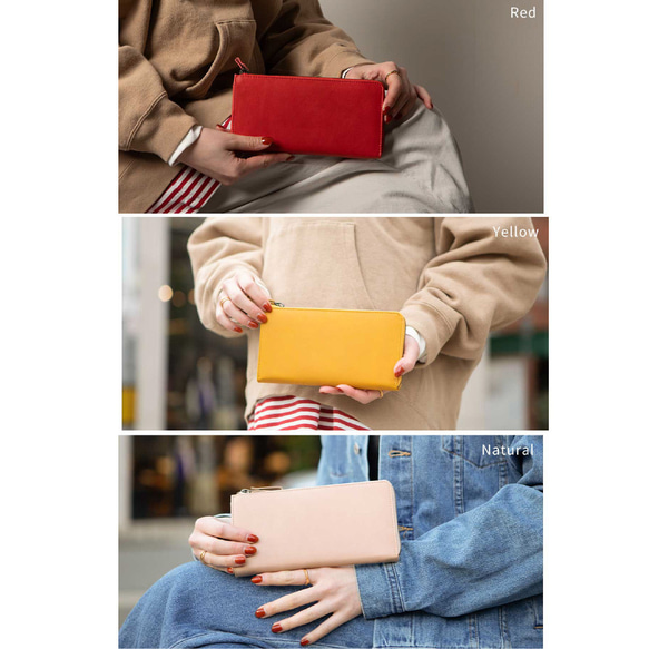 全皮革L型 有拉鍊 長夾。 錢包內井然有序。養皮革錢包。 酒紅色 第15張的照片