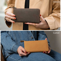 全皮革L型 有拉鍊 長夾。 錢包內井然有序。養皮革錢包。 酒紅色 第12張的照片