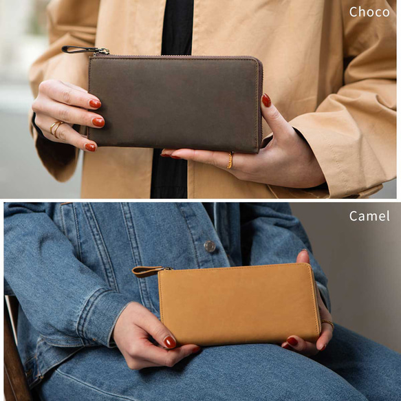 全皮革L型 有拉鍊 長夾。 錢包內井然有序。養皮革錢包。 酒紅色 第12張的照片