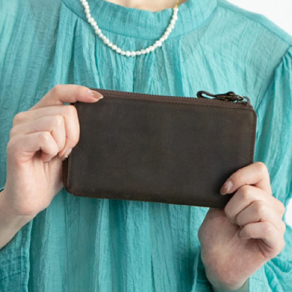 【小さい長財布 TIDY2.0】長財布 コンパクト おすすめ メンズ チョコ HAW021