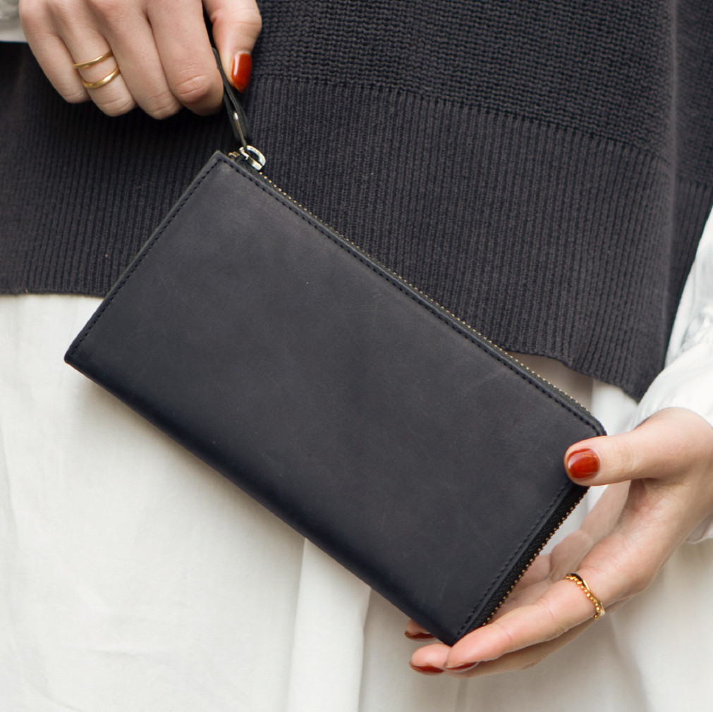 長財布 本革 TIDY 大容量 メンズ レディース ブラック HAW009