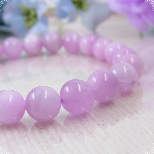 ♡クンツァイト ラベンダー色8ミリ ミルキーふんわり 美しい キャッツ