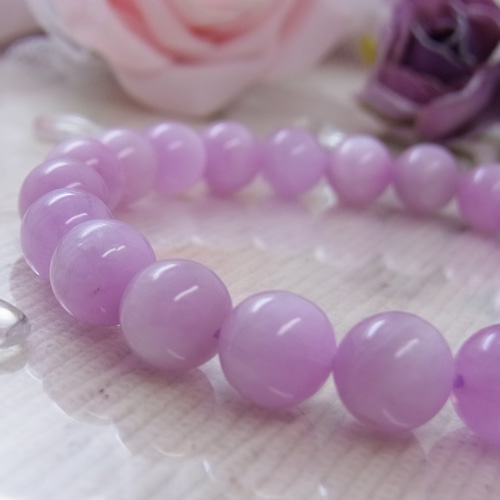 ♡クンツァイト ラベンダー色8ミリ ミルキーふんわり 美しい キャッツ