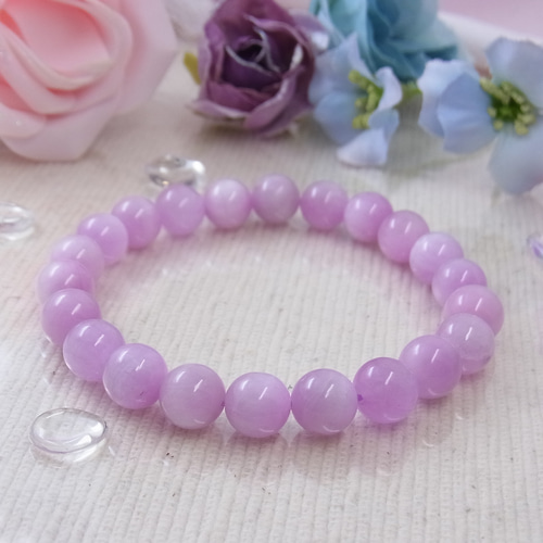 ♡クンツァイト ラベンダー色8ミリ ミルキーふんわり 美しい キャッツ