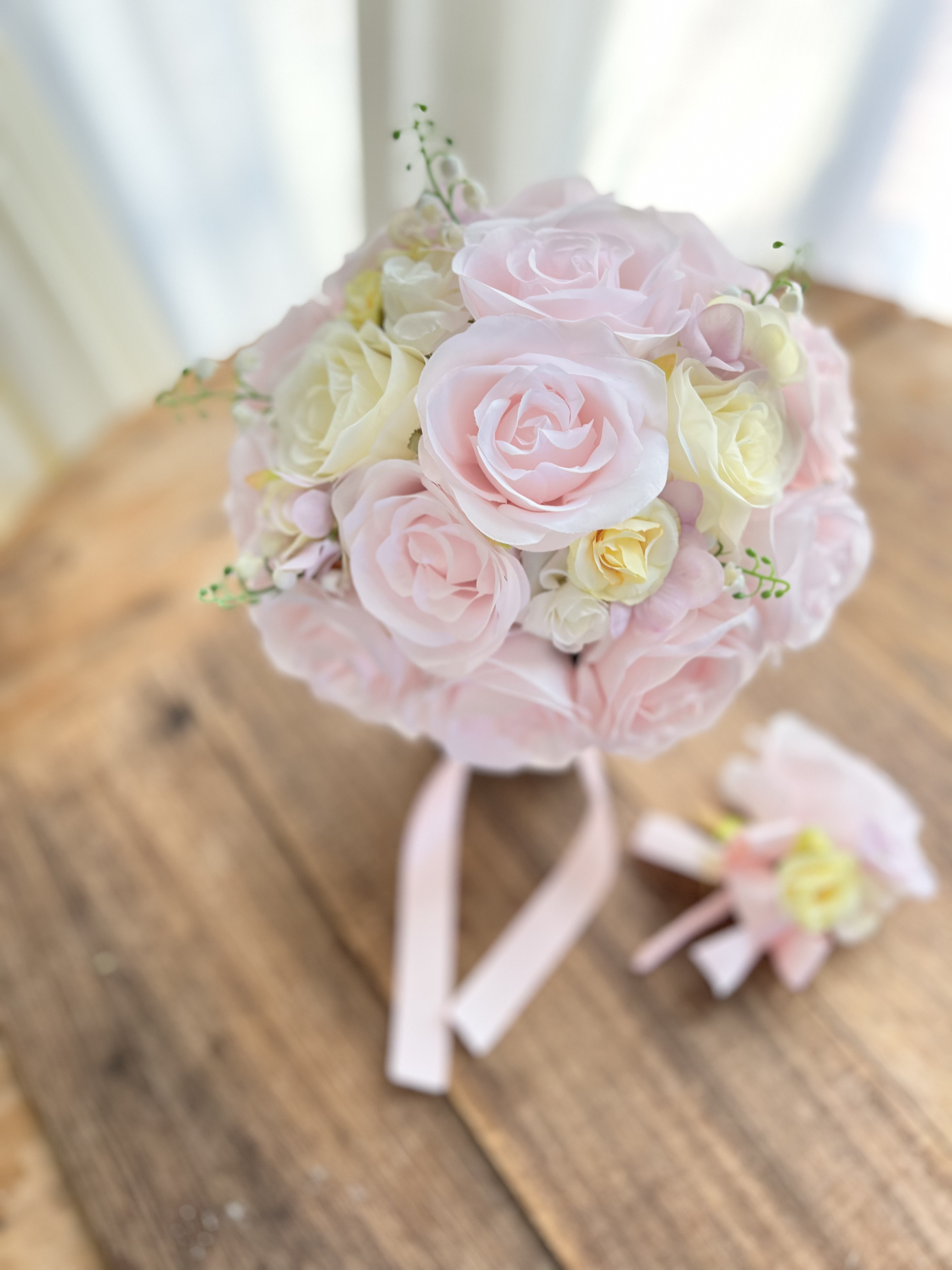 甘いピンクのラウンドブーケ☆